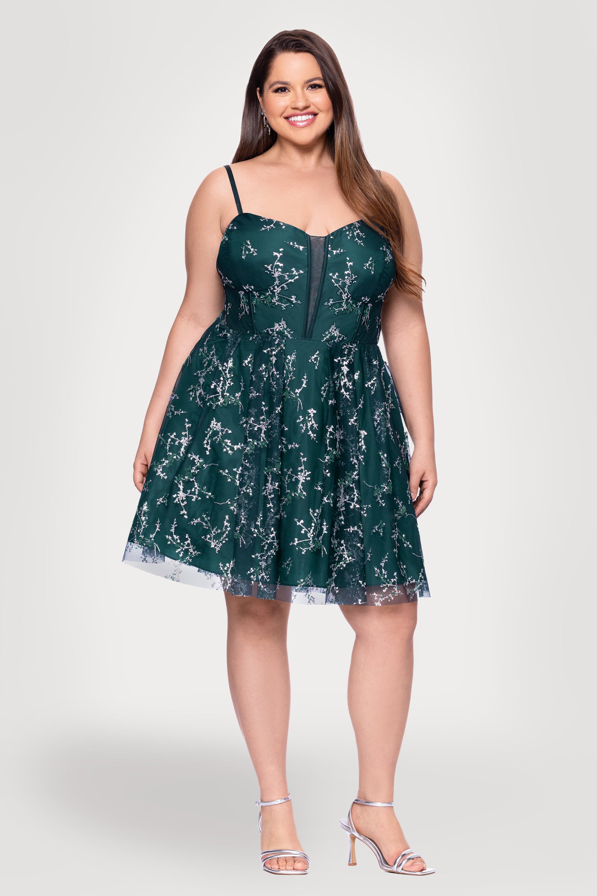 Plus "Charlie" Short Glitter Caviar Dress