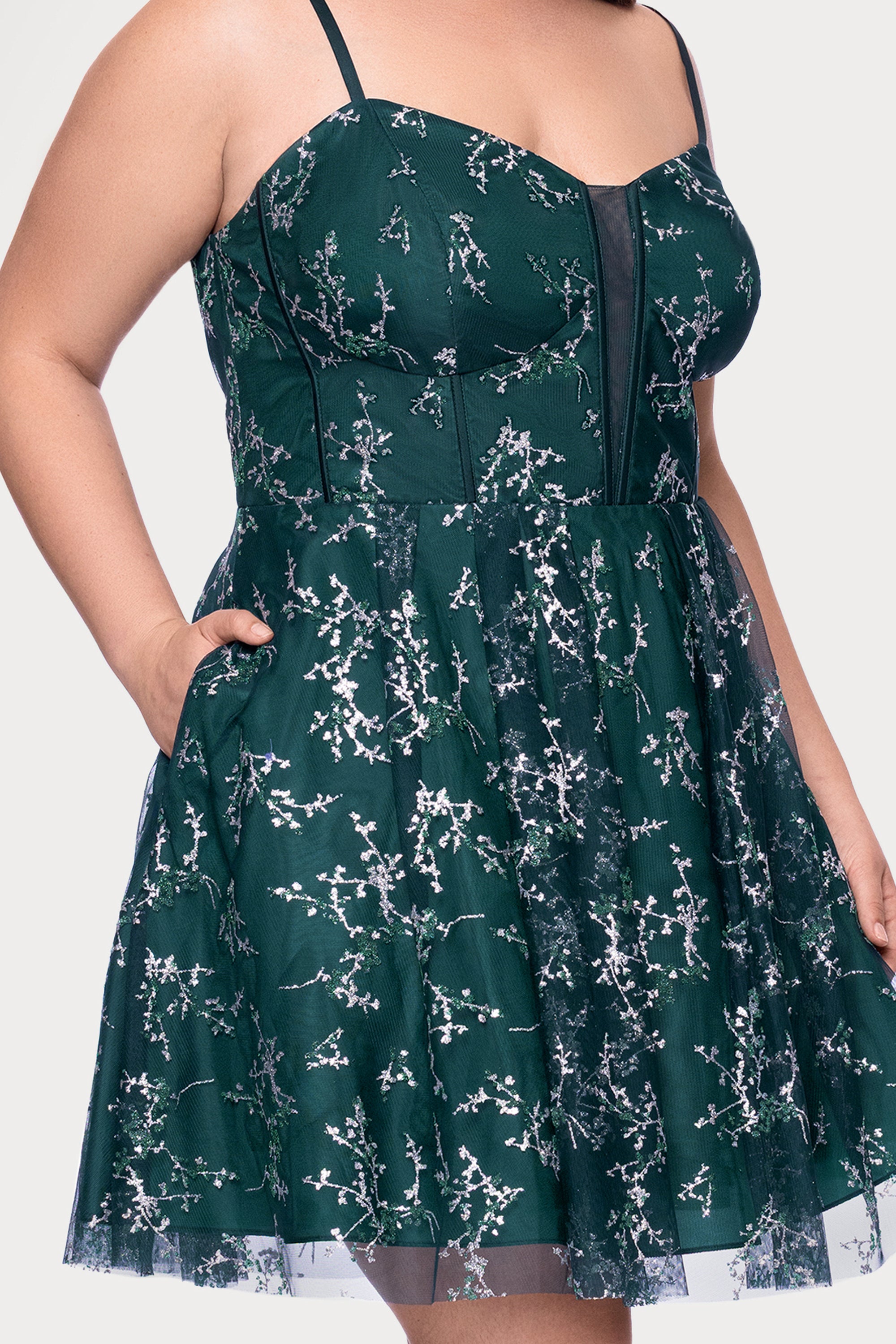 Plus "Charlie" Short Glitter Caviar Dress