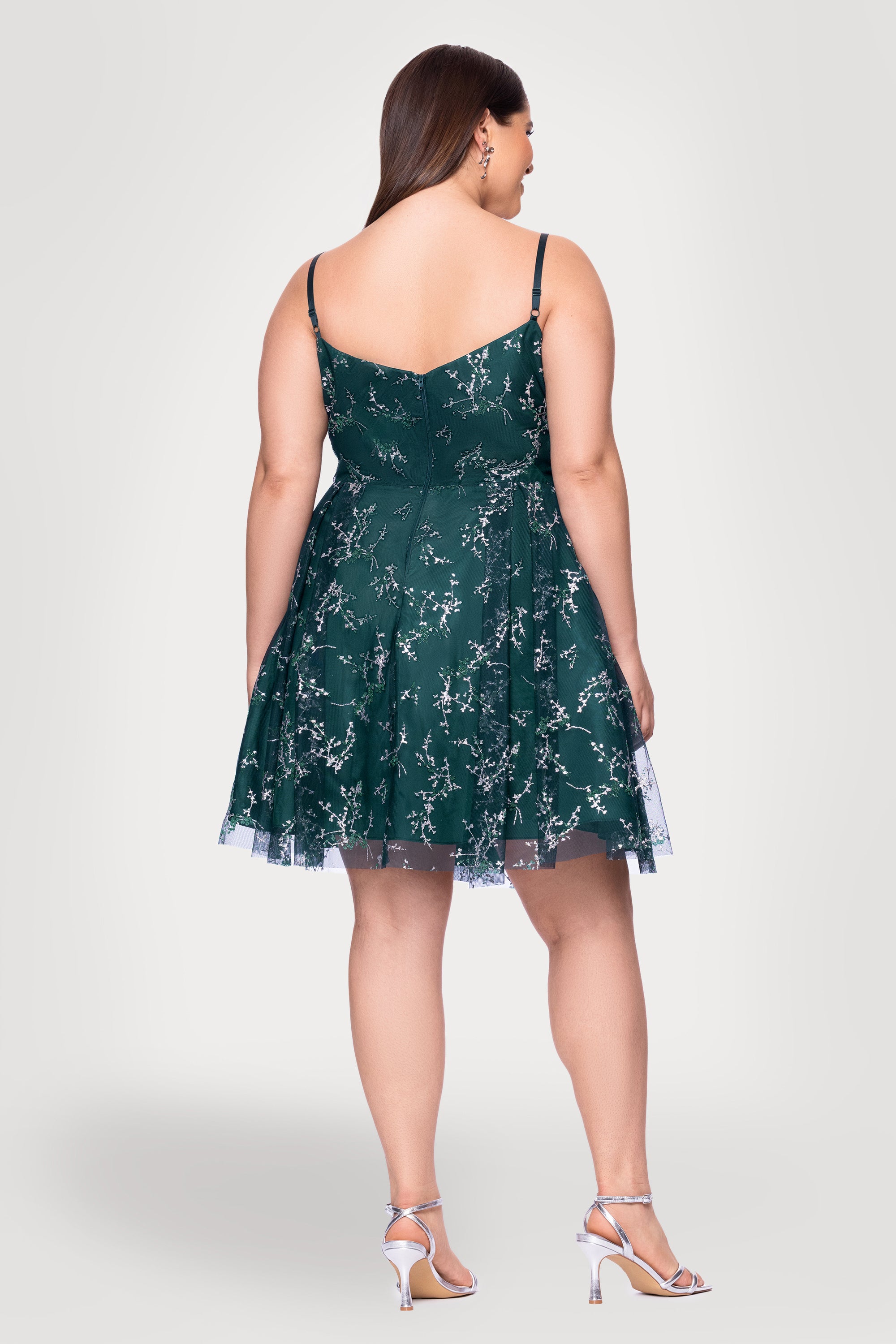 Plus "Charlie" Short Glitter Caviar Dress