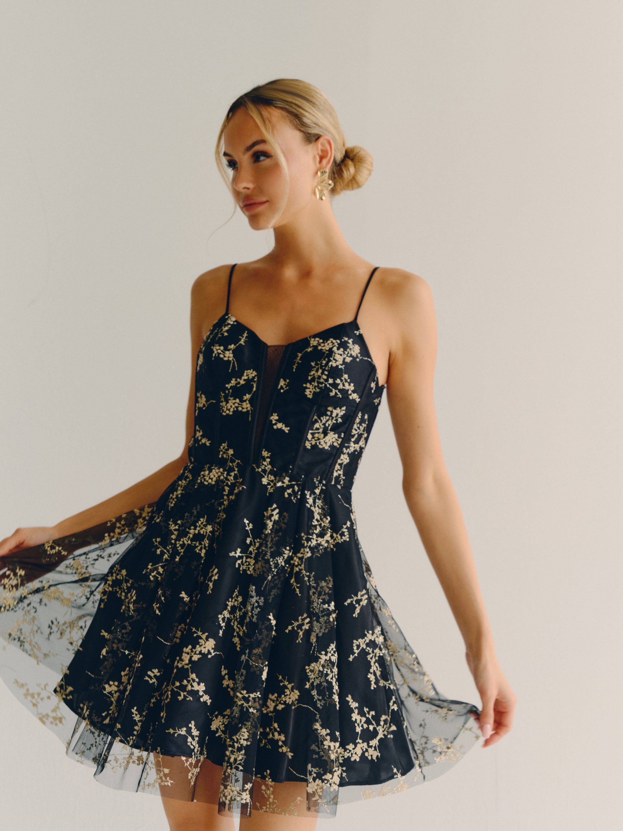 "Charlie" Short Glitter Caviar Dress