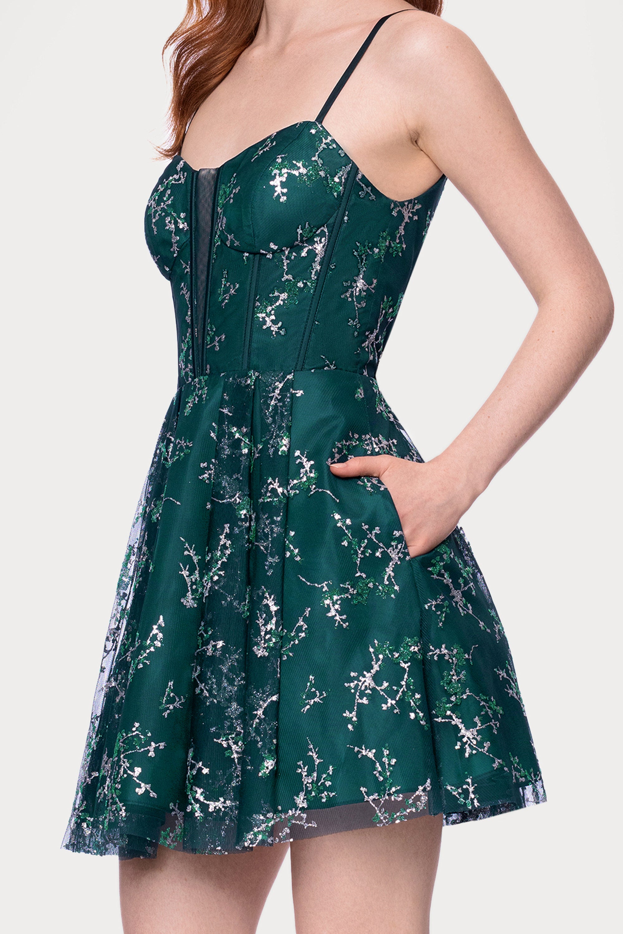 "Charlie" Short Glitter Caviar Dress