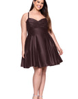Plus "Minna" Short Lamour Satin Dress