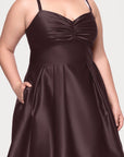 Plus "Minna" Short Lamour Satin Dress