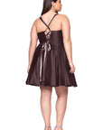 Plus "Minna" Short Lamour Satin Dress