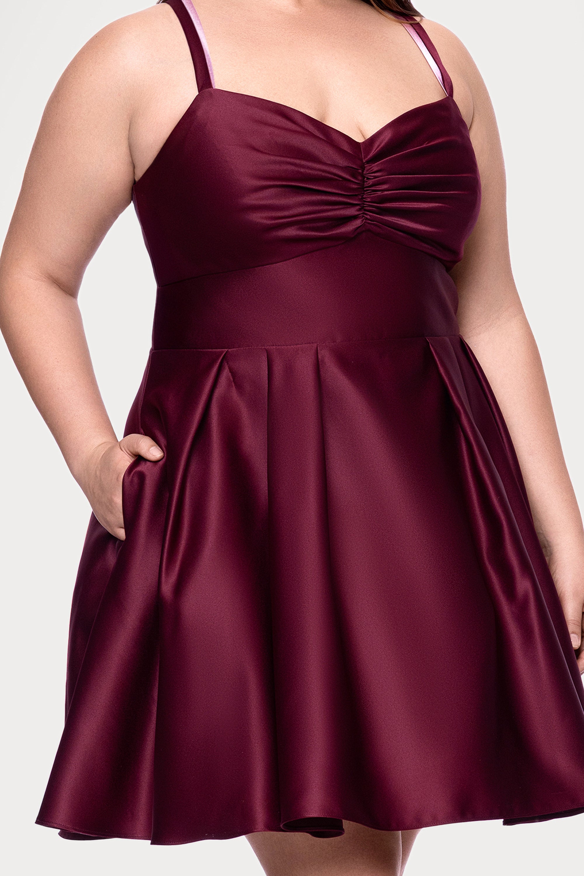 Blondie Nites Plus "Minna" Short Lamour Satin Dress