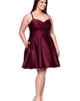 Blondie Nites Plus "Minna" Short Lamour Satin Dress
