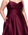 Blondie Nites Plus "Minna" Short Lamour Satin Dress