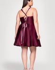 Blondie Nites Plus "Minna" Short Lamour Satin Dress