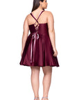 Blondie Nites Plus "Minna" Short Lamour Satin Dress