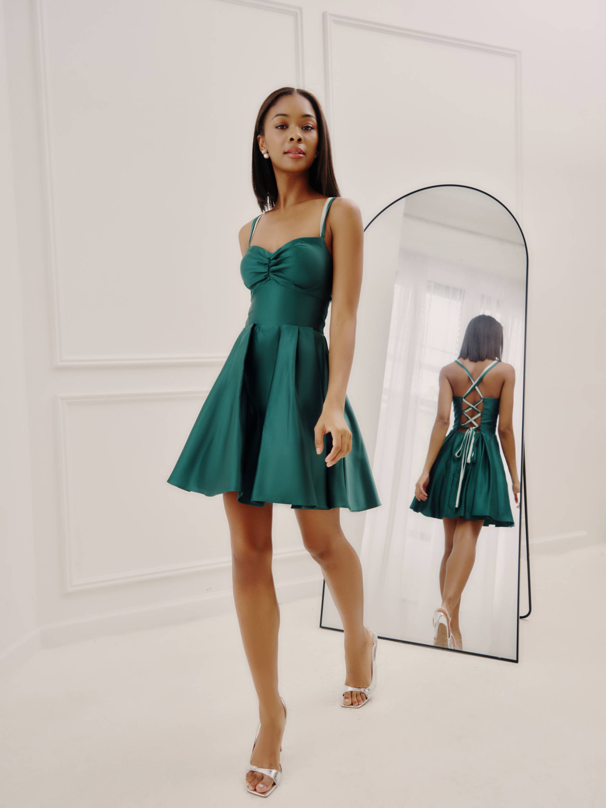 "Minna" Short Lamour Satin Dress
