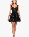 "Alexandra" Short Mesh Illusion Party Dress