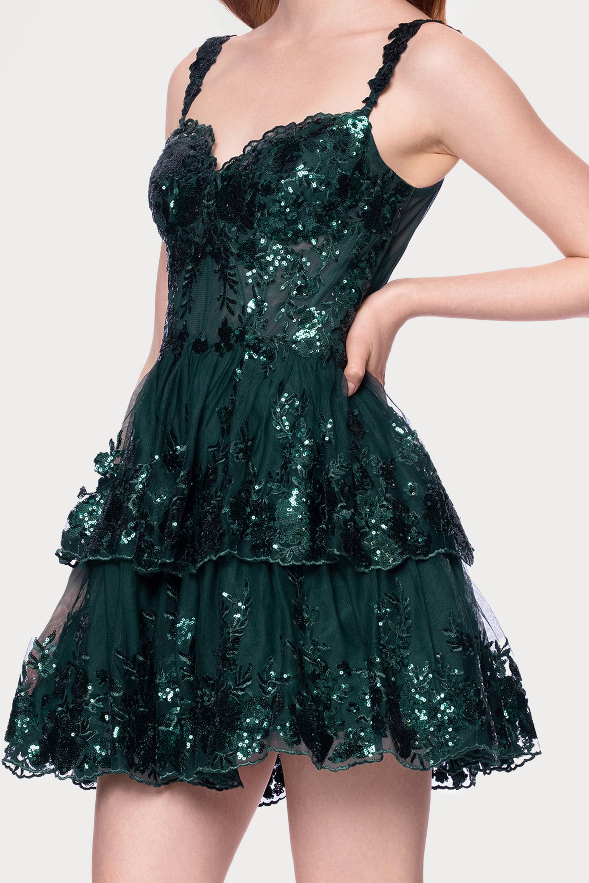 Blondie Nites "Alexandra" Short Mesh Illusion Party Dress