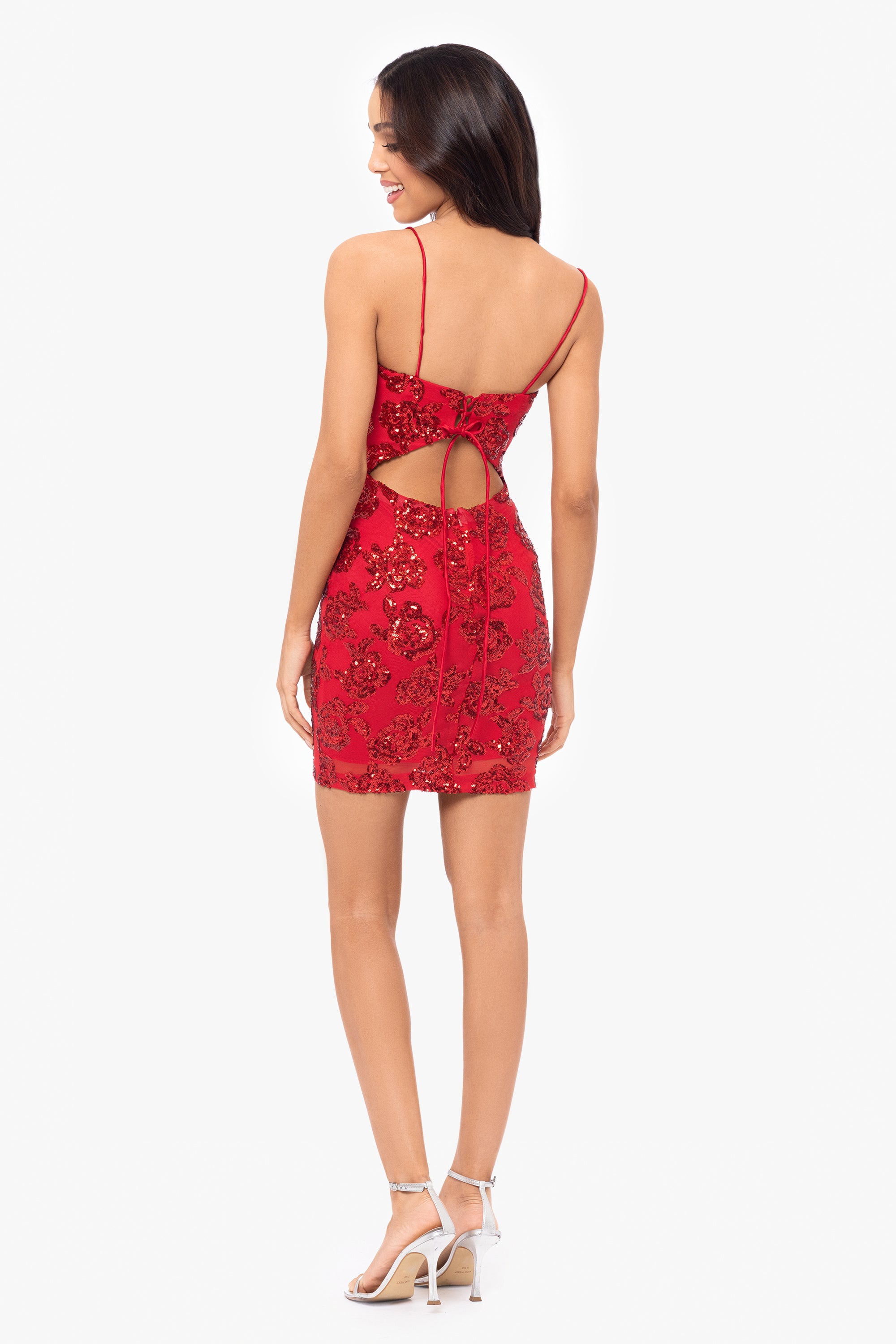 "Alara" Short Sequin Pattern Party Dress