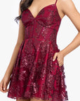 "Jenny" Short Corset Glitter Party Dress