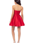 "Lyla" Satin Strapless Short Party Dress