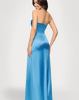 Blondie Nites "Vicky" Long Strapless Satin Dress