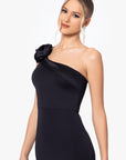 "Sonia" One Shoulder Rosette Gown