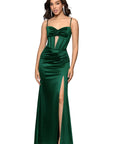 "Jane" Long Satin Cutout Corset Dress