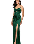 "Jane" Long Satin Cutout Corset Dress