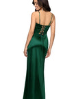 "Jane" Long Satin Cutout Corset Dress