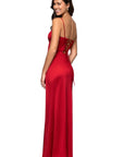 "Jane" Long Satin Cutout Corset Dress