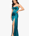"Jane" Long Satin Cutout Corset Dress
