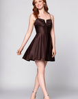 "Alexa" Short A-Line Satin Party Dress