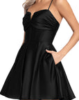 "Alexa" Short A-Line Satin Party Dress
