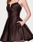 "Alexa" Short A-Line Satin Party Dress