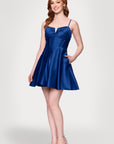 "Alexa" Short A-Line Satin Party Dress