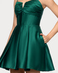 "Alexa" Short A-Line Satin Party Dress