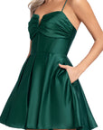 "Alexa" Short A-Line Satin Party Dress