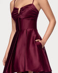 "Alexa" Short A-Line Satin Party Dress