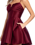 "Alexa" Short A-Line Satin Party Dress