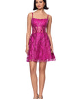 "Catherine" Short Glitter Illusion Party Dress