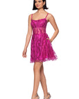 "Catherine" Short Glitter Illusion Party Dress