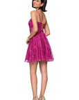 "Catherine" Short Glitter Illusion Party Dress