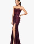 "Annie" Long Sequin Lace Corset Dress