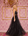 "Rita" Long Glitter Sweetheart Neckline Gown