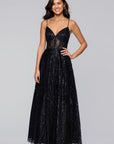 "Rita" Long Glitter Sweetheart Neckline Gown