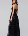"Rita" Long Glitter Sweetheart Neckline Gown