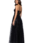 "Rita" Long Glitter Sweetheart Neckline Gown