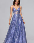 "Rita" Long Glitter Sweetheart Neckline Gown