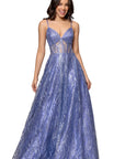 "Rita" Long Glitter Sweetheart Neckline Gown