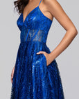 "Rita" Long Glitter Sweetheart Neckline Gown
