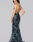 "Tyla" Caviar Glitter Floor Length Dress