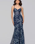 "Tyla" Caviar Glitter Floor Length Dress