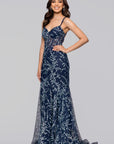"Tyla" Caviar Glitter Floor Length Dress
