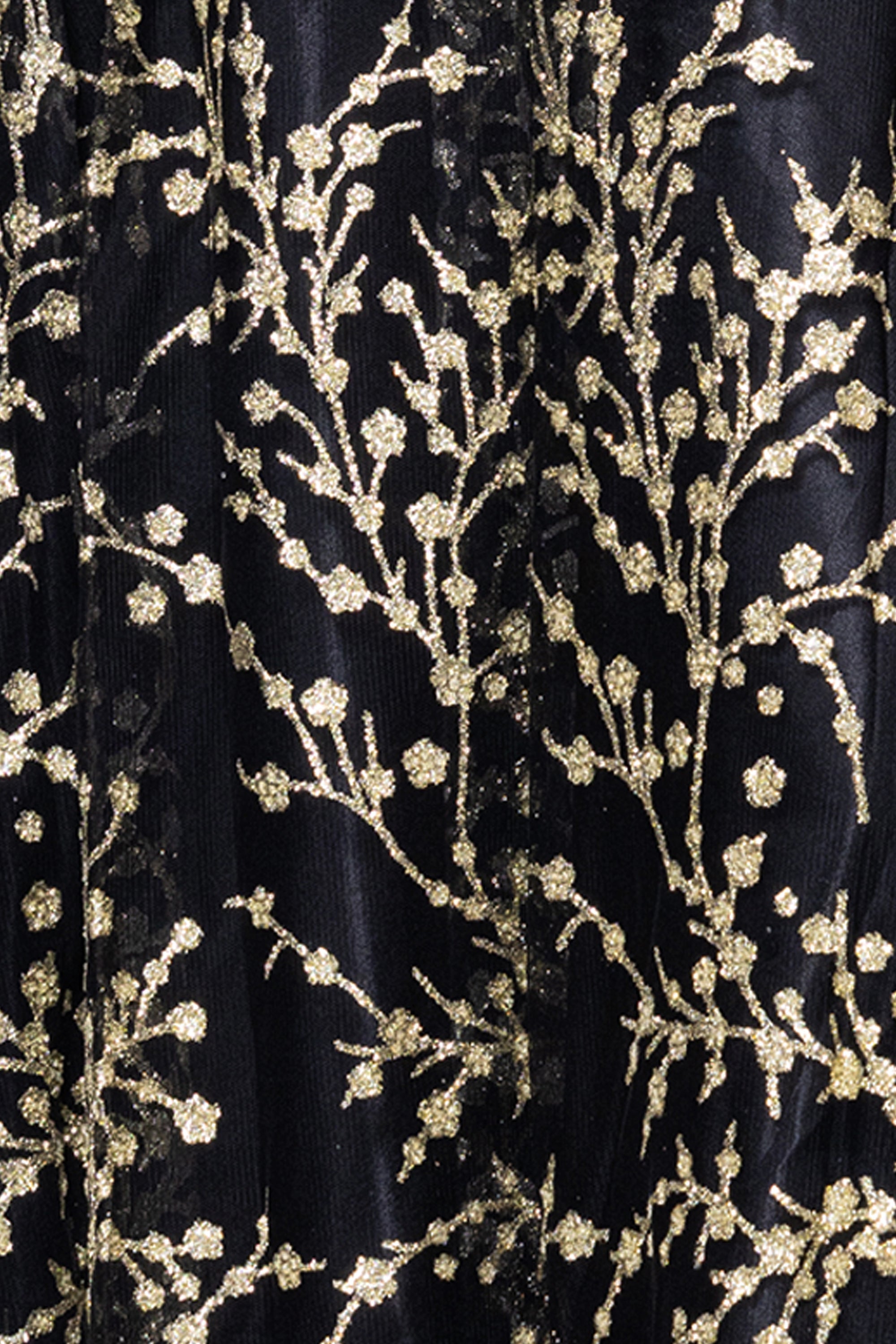 Blondie Nites Plus "Tina" Long Twisted Caviar Glitter Gown