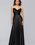 "Raquel" Long Strapless Jacquard Gown